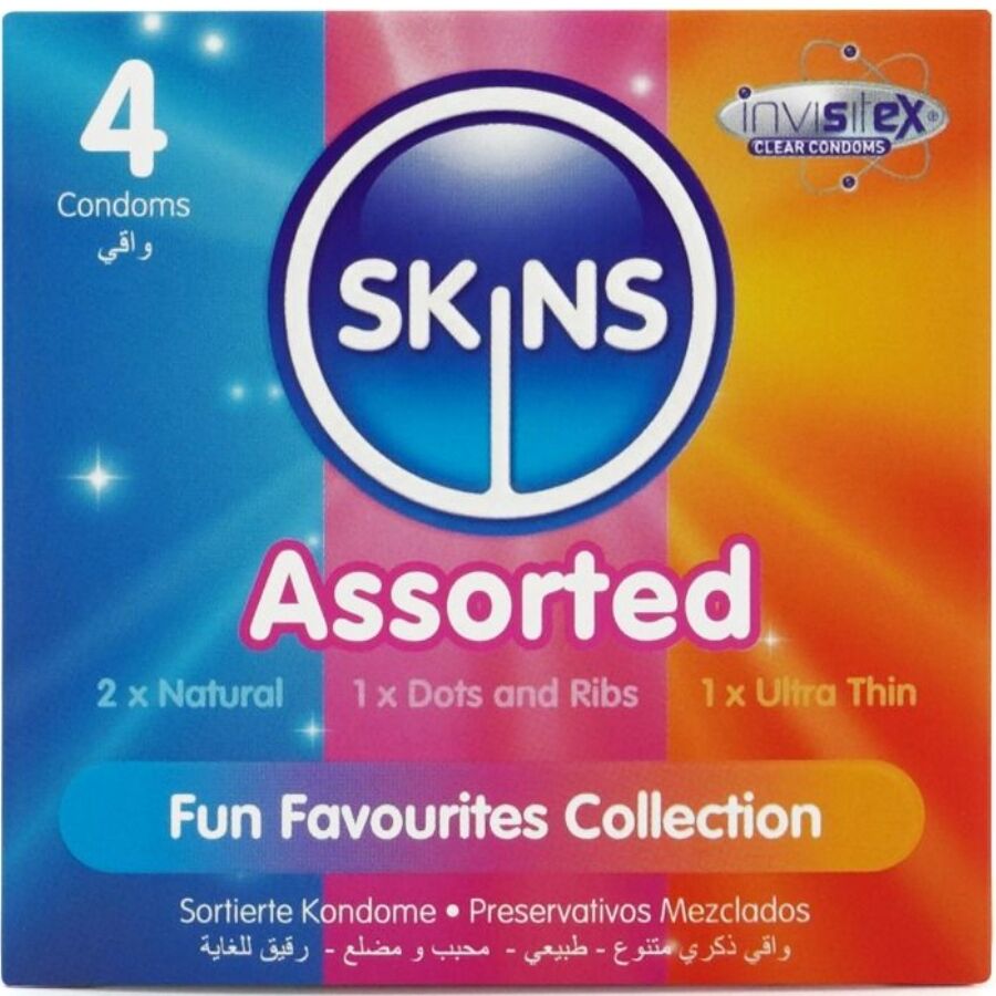 SKINS - PACOTE COM 4 PRESERVATIVOS PREMIUM VARIADOS