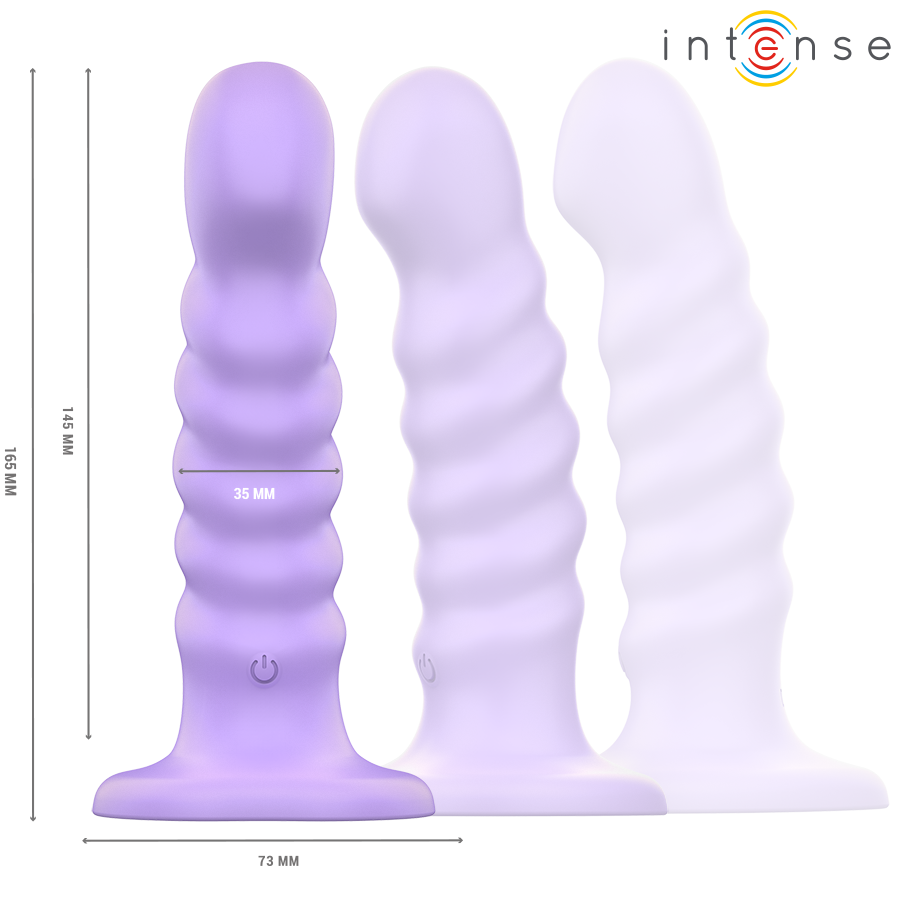 INTENSE - VIBRADOR BRENDA TAMANHO M DESIGN ESPIRAL 10 VIBRAÇÕES ROXO CONTROLE REMOTO