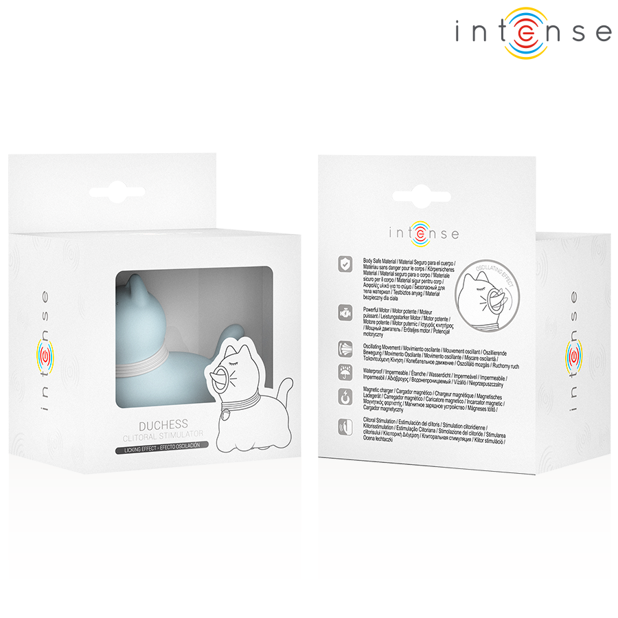 INTENSE - ESTIMULADOR DUCHESS COM LÍNGUA GIRATÓRIA 360º AZUL