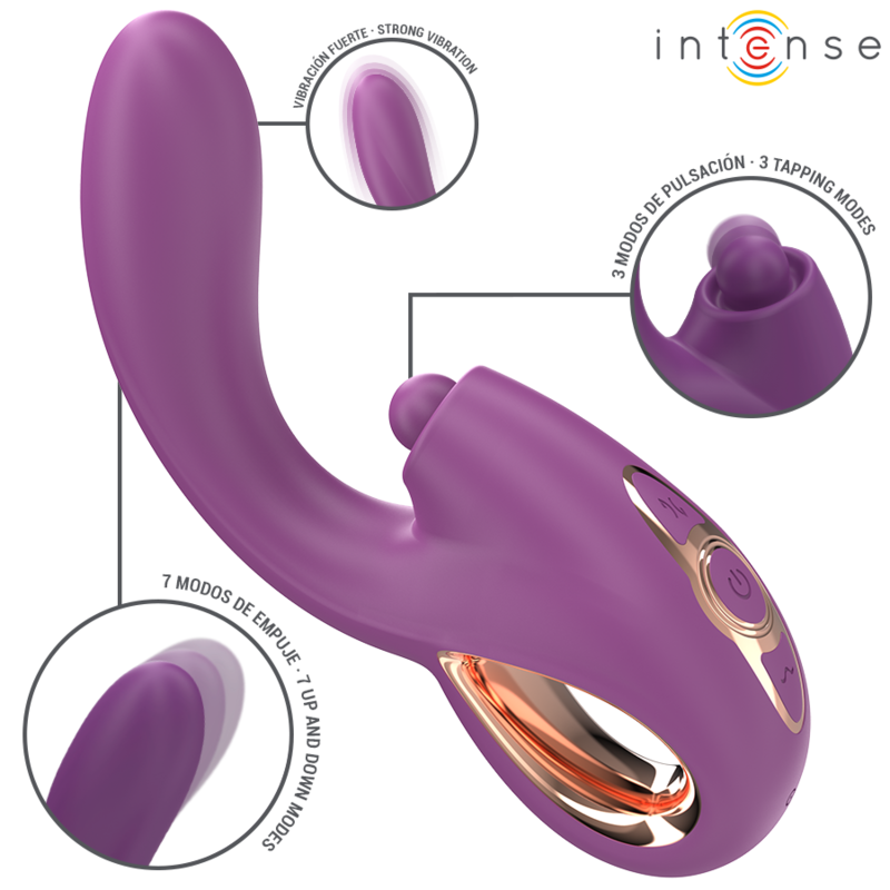 INTENSE - LALI MULTIFUNCIONAL VIBRADOR DE PONTO G COM BATIDA, IMPULSÃO E VIBRAÇÃO ROXO