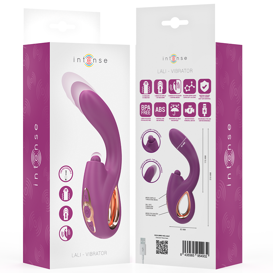 INTENSE - LALI MULTIFUNCIONAL VIBRADOR DE PONTO G COM BATIDA, IMPULSÃO E VIBRAÇÃO ROXO