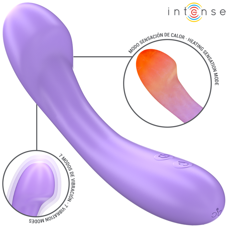 INTENSE - VIBRADOR BECKY 19 CM AQUECÍVEL 7 VIBRAÇÕES ROXO