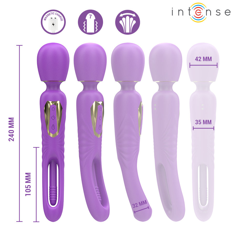 INTENSE - VARINHA VIBRATÓRIA CHRISTY COM LÍNGUA QUE GIRA