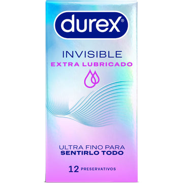 DUREX - PRESERVATIVOS INVISÍVEIS EXTRA LUBRIFICADOS 12 UNIDADES