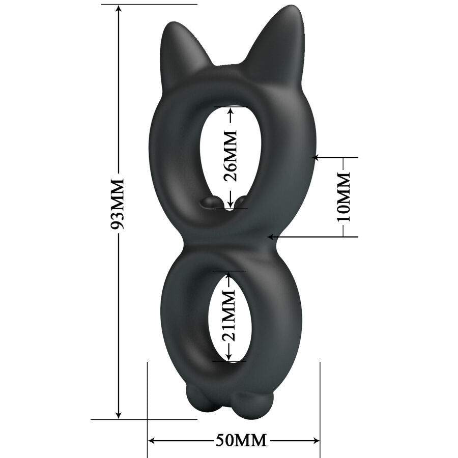 CRAZY BULL - ANEL DUPLO DE SILICONE TORAN MODELO 20
