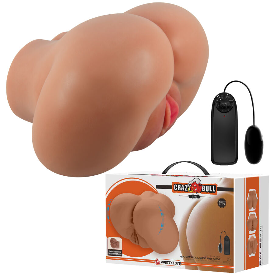 CRAZY BULL - VIBRADOR LUNA COM CONTROLE REMOTO REALISTA DE VAGINA E ÂNUS