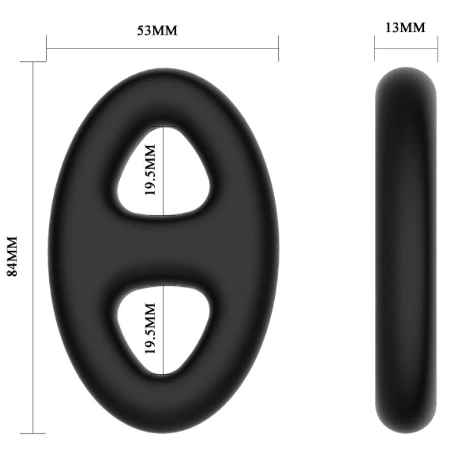 CRAZY BULL - ANEL DE SILICONE OVAL DUPLO