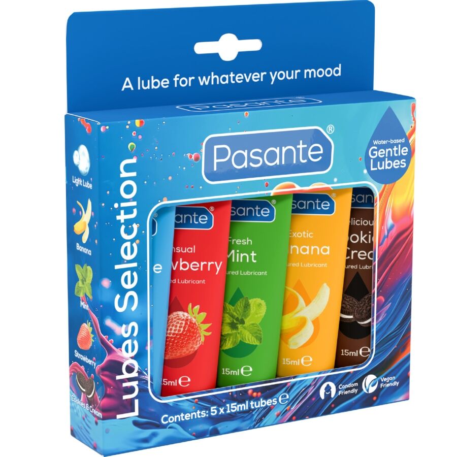 PASANTE - PACK LUBRIFICANTES SABORES SORTIDOS 5 UNIDADES X 15 ML