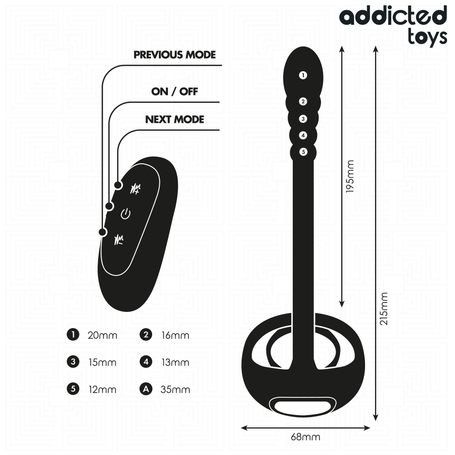 ADDICTED TOYS - ANEL PÊNICO VIBRANTE COM CONTROLE REMOTO