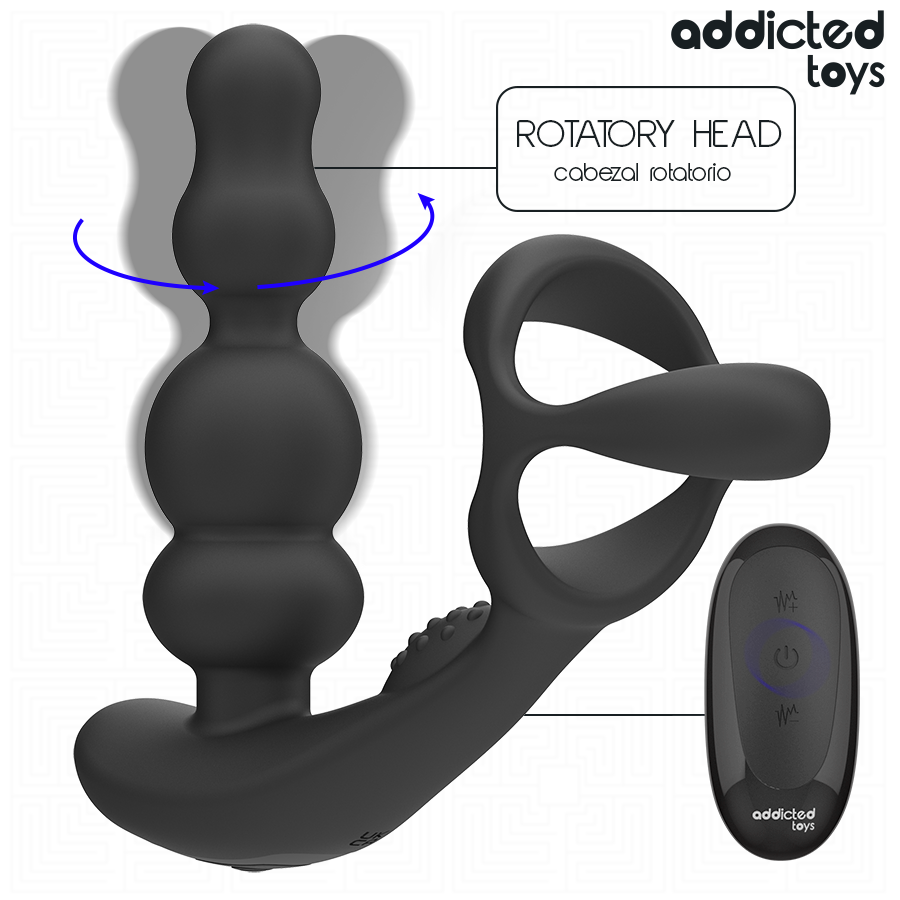 ADDICTED TOYS - MASSAGEADOR DE PRÓSTATA GIRATÓRIO COM CONTROLE REMOTO