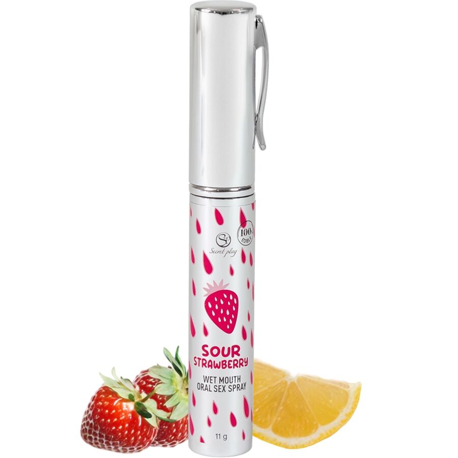 SECRETPLAY - SPRAY PARA SEXO ORAL COM SABOR DE MORANGO AZEDO