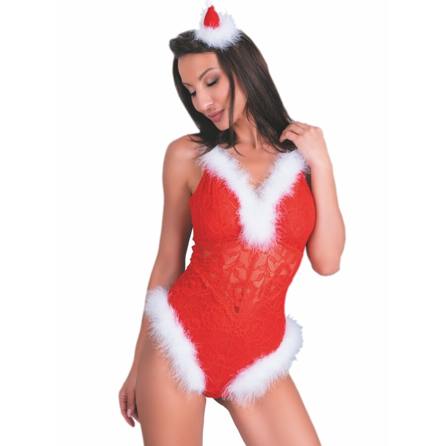 LIVCO CORSETTI FASHION - NAUGHTY SANTA LC 90706 BODYSUIT DE NATAL L/XL