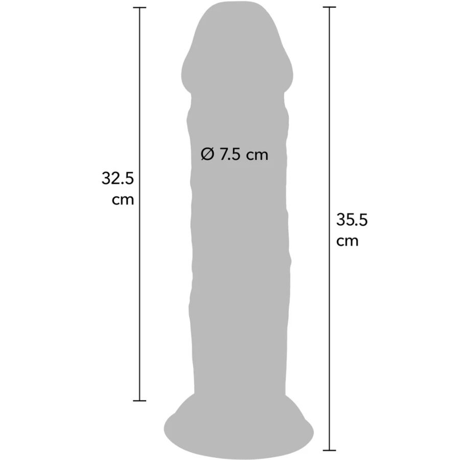 GET REAL - PÊNIS DE TPE DELUXE DE DUPLA DENSIDADE E ESPESSURA, 35,5 CM