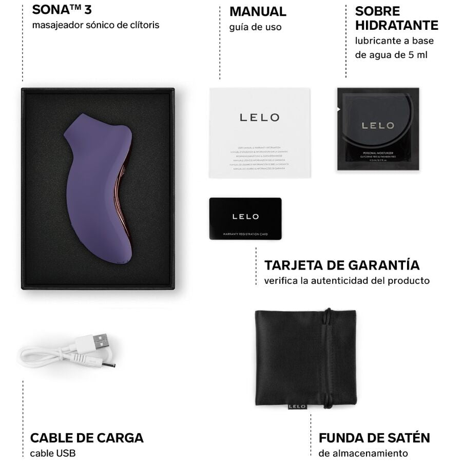 LELO - SONA 3 MASSAGEADOR CLITÓRICO SÔNICO ROXO CIBERNÉTICO