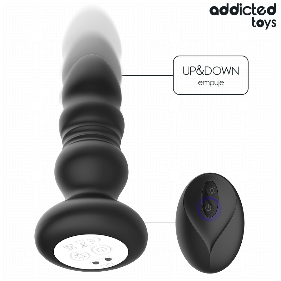 ADDICTED TOYS - PLUG ANAL GIRATÓRIO VIBRATÓRIO COM LUZ LED E CONTROLE REMOTO
