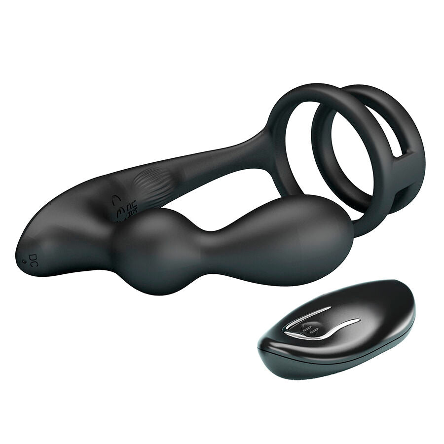 MR PLAY - PLUG ANAL VIBRATÓRIO COM ANEL PENIANO E CONTROLE REMOTO