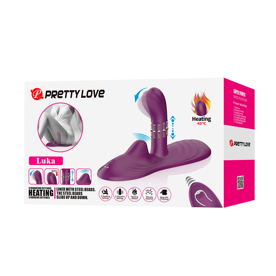 PRETTY LOVE - LUKA VIBRADOR DE SENTADO COM EFEITO DE CALOR E CONTROLE REMOTO