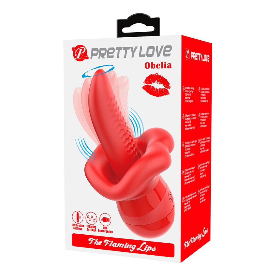 PRETTY LOVE - OBELIA VIBRADOR DE LÍNGUA COM MOVIMENTO ORBITAL