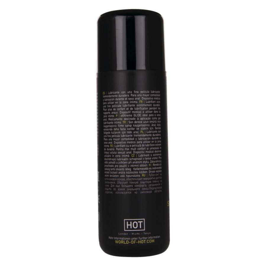 HOT - EXXTREME GLIDE LUBRIFICANTE À BASE DE SILICONE + ÓLEO CONFORTANTE A+ 100 ML