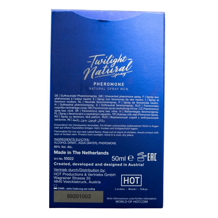 HOT - SPRAY NATURAL DE FEROMÔNIOS CREPÚSCULOS PARA HOMENS 50 ML