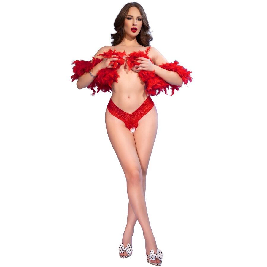 CHILIROSE - CR 4885 TANGA VERMELHA COM VIRILHA ABERTA M