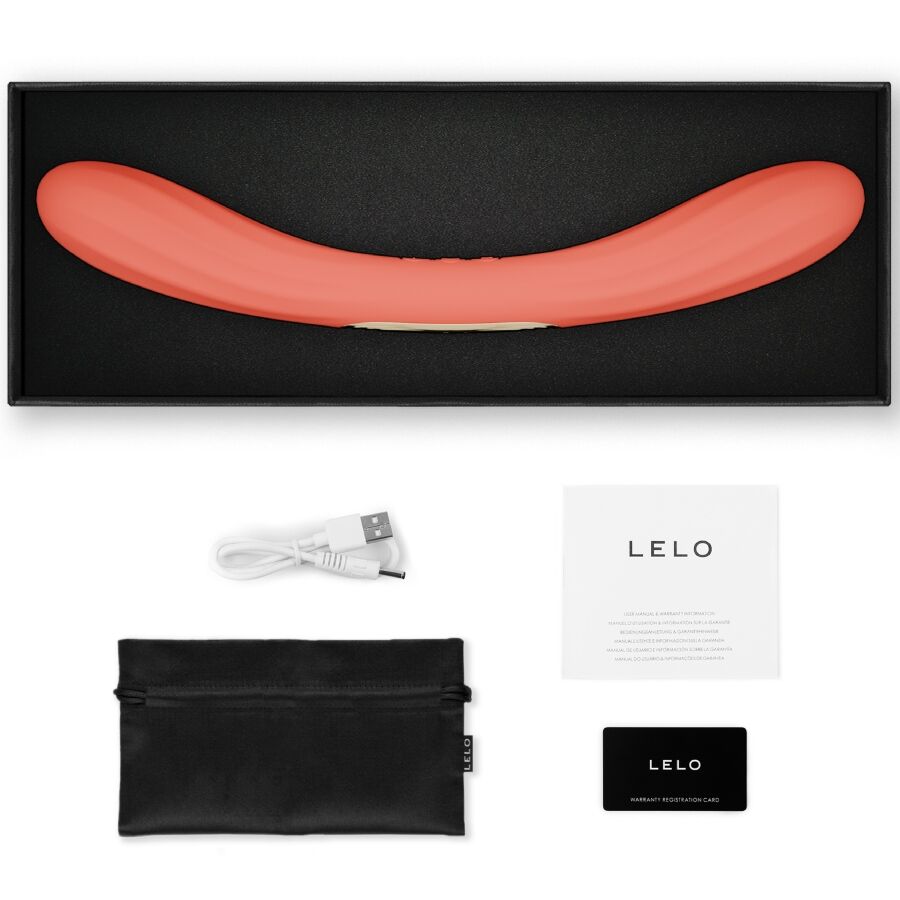 LELO - BOOMERANG VIBRADOR DE PONTA DUPLA VERMELHO CORAL
