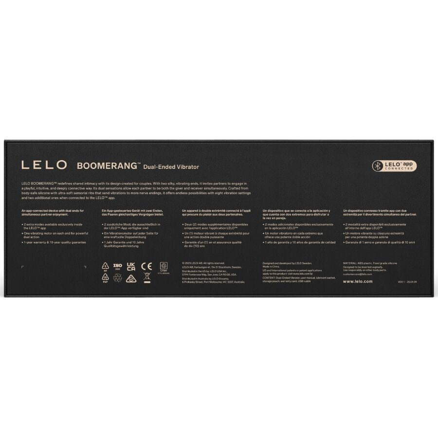 LELO - BOOMERANG VIBRADOR DE DUAS PONTAS ROXO
