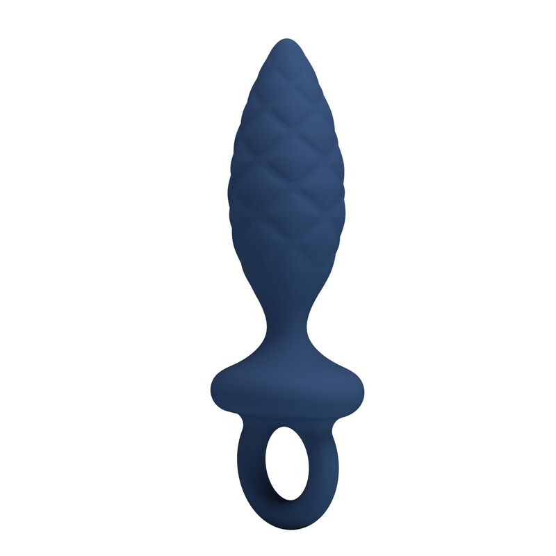 MR PLAY - PLUG ANAL TEXTURIZADO COM ANEL AZUL M
