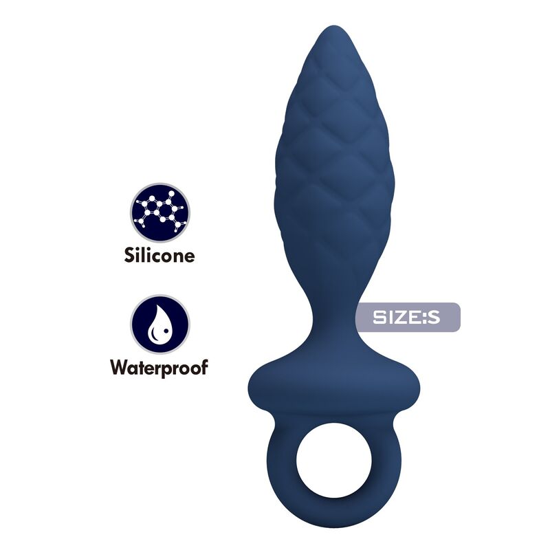 MR PLAY - PLUG ANAL TEXTURIZADO COM ANEL AZUL S