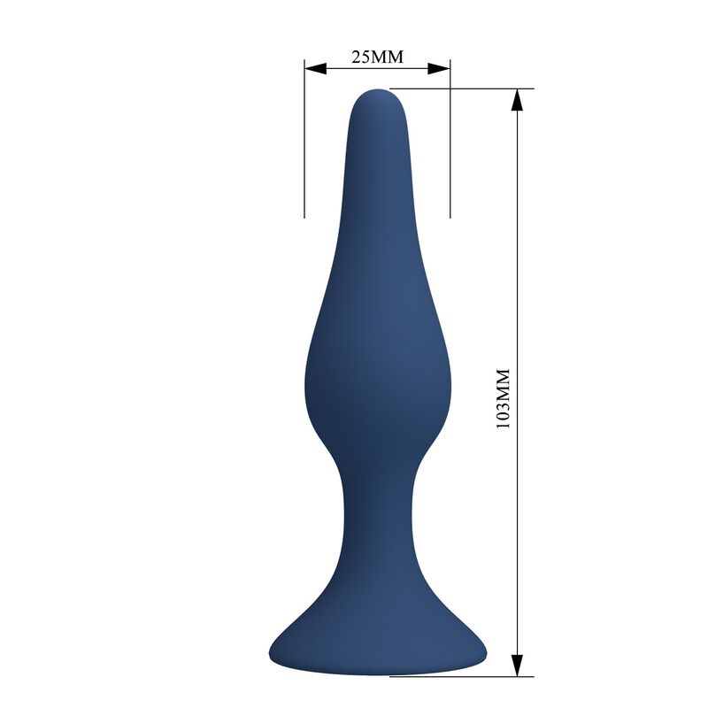 MR PLAY - PLUG ANAL FINO DE SILICONE AZUL TAMANHO S