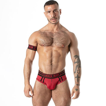LOCKER GEAR - CUECA SUSPERLORIDA EM MALHA ESPORTIVA VERMELHA M