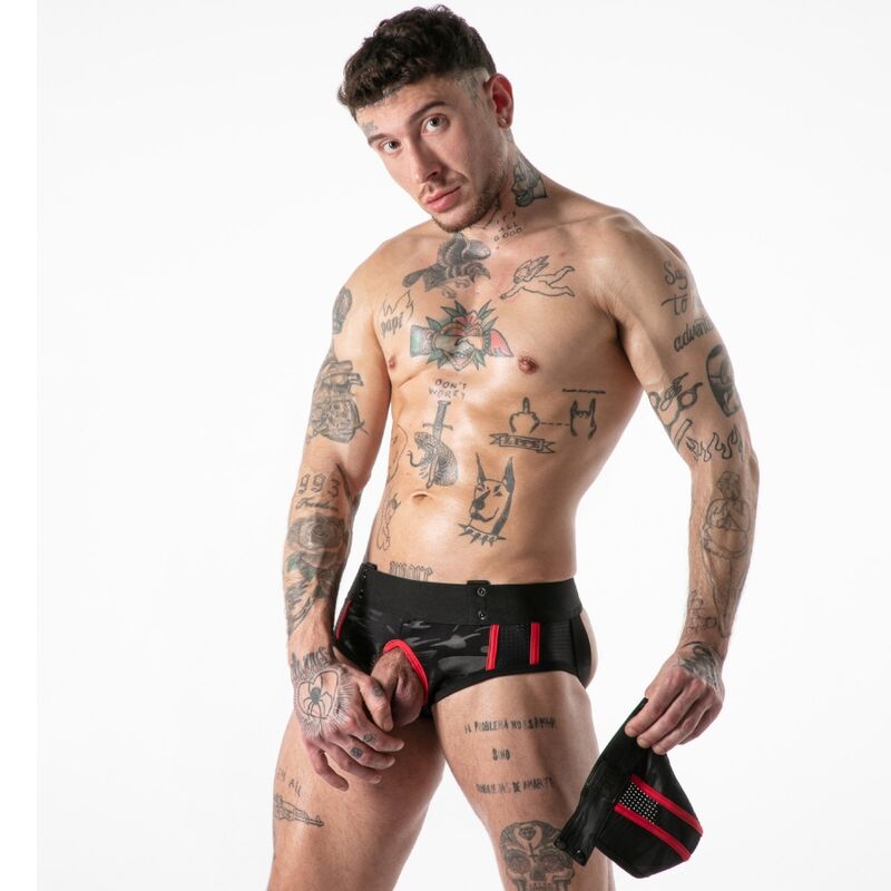 LOCKER GEAR - CUECA SUSTENIDO COM ACESSO MILITAR COMPLETO VERMELHA M
