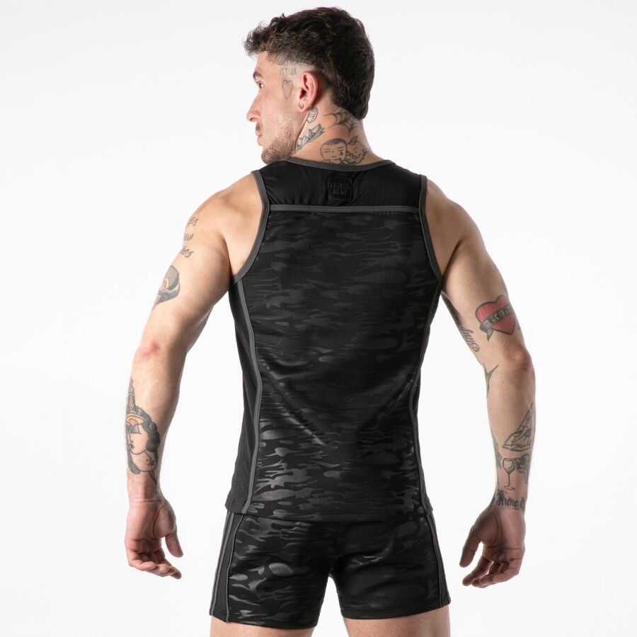LOCKER GEAR - REGATA PRETA COM ACESSO MILITAR COMPLETO - TAMANHO XL