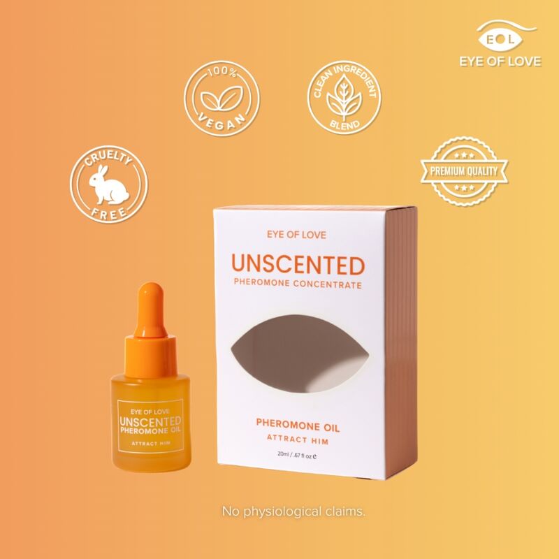 EYE OF LOVE - ÓLEO DE PERFUME COM FEROMÔNIOS FEMININOS SEM PERFUME 20 ML