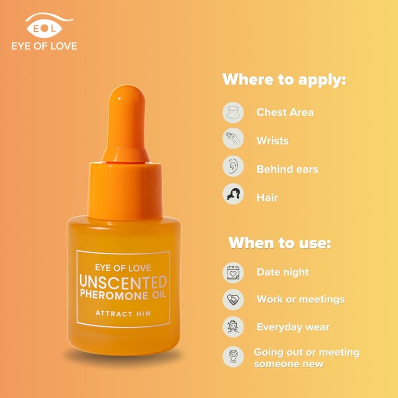 EYE OF LOVE - ÓLEO DE PERFUME COM FEROMÔNIOS FEMININOS SEM PERFUME 20 ML