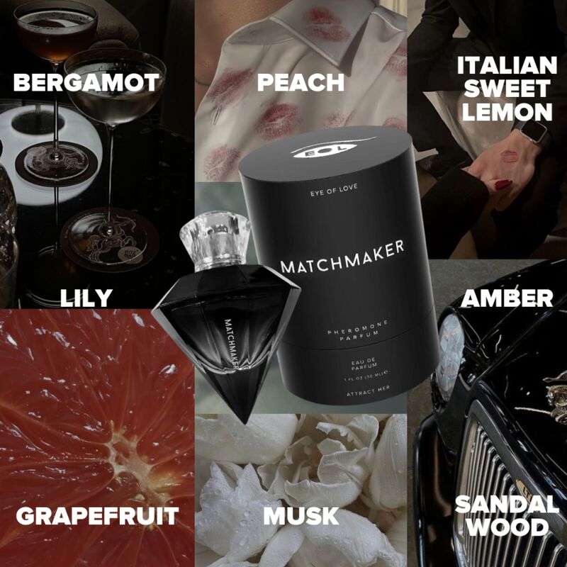 OLHO DE AMOR - MATCHMAKER BLACK DIAMOND LGBTQ PERFUME FEROMONES PARA ELE 30 ML