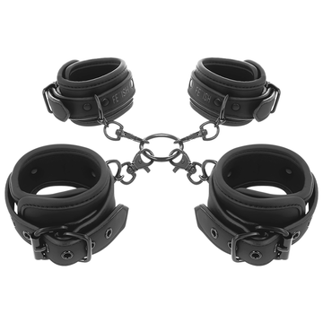FETISH SUBMISSIVE - CONJUNTO DE ALGEMAS DE MÃOS E TORNOZELO COM FORRO DE NOPRENE