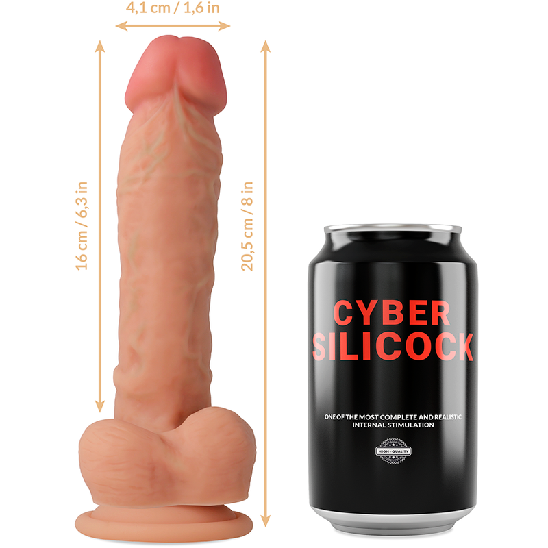 CYBER SILICOCK - STRAP-ON MAGNUS LIQUID SILICONE COM 3 ANÉIS GRTIS 20.5 CM -O- 4.1 CM